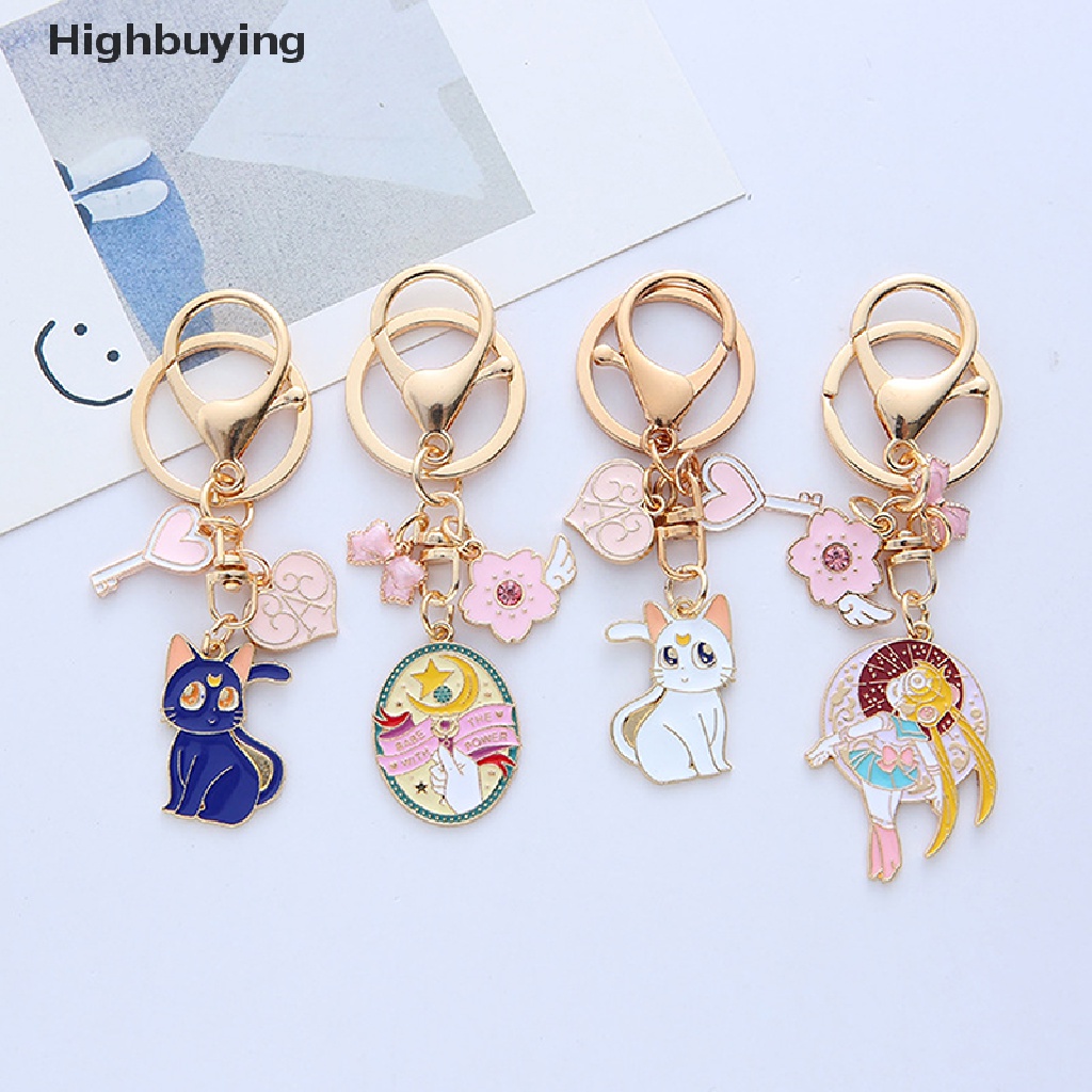 Hbid Sailor Moon Keychain Sweet Cat Girl Gantungan Kunci Mobil Desain Kreatif Kartun Lucu C Glory