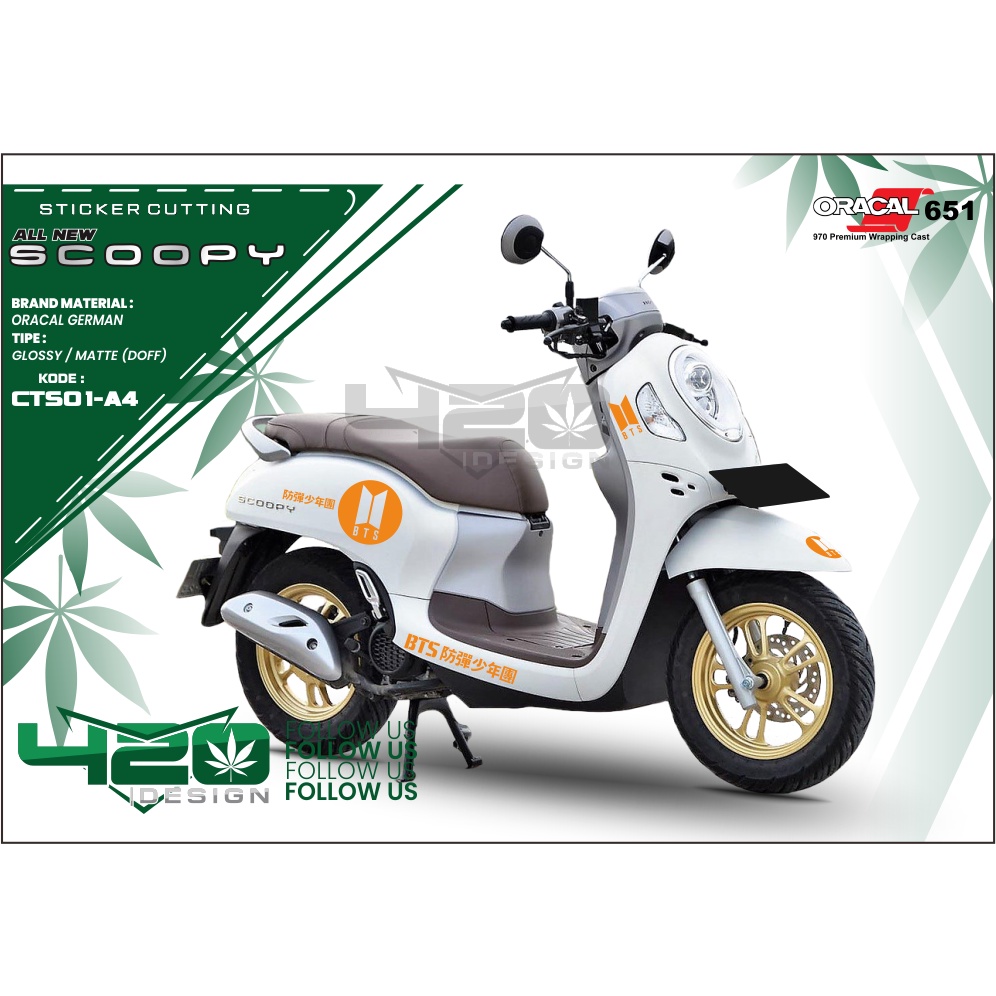 Cutting Stiker Scoopy 2020 - Stiker BTS ARMY Viral Motor Scoopy - Lis Cutting Stiker Scoopy BTS - CT