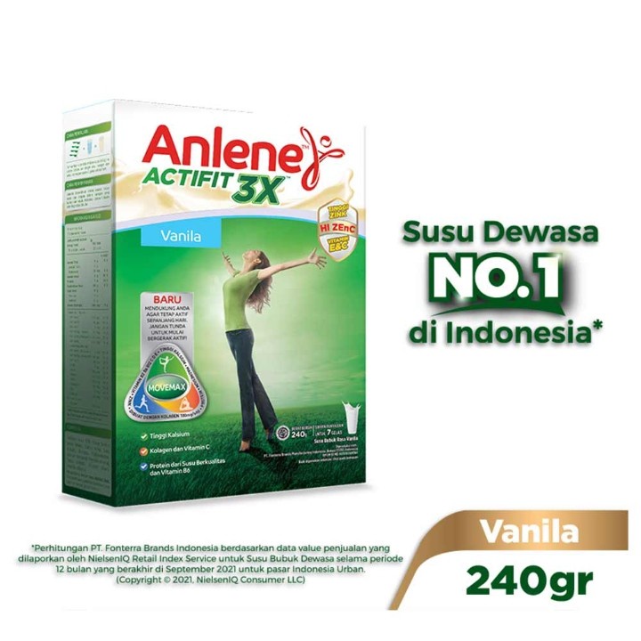 

Anlene actifit minuman susu bubuk vanilla 240 tulang sendi