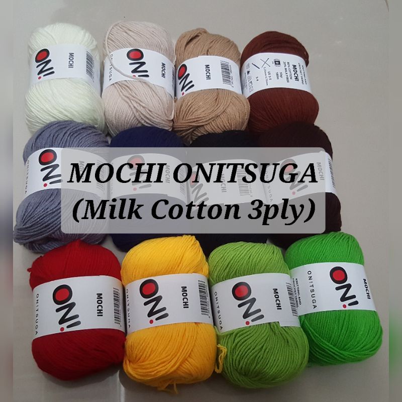 Benang Rajut MOCHI ONITSUGA (Milk Cotton 3ply)