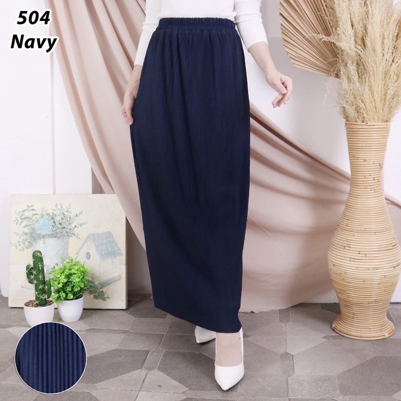 ROK SPAN PLISKET LIDI BAHAN HYGET PREMIUM/ROK PANJANG PLISKET