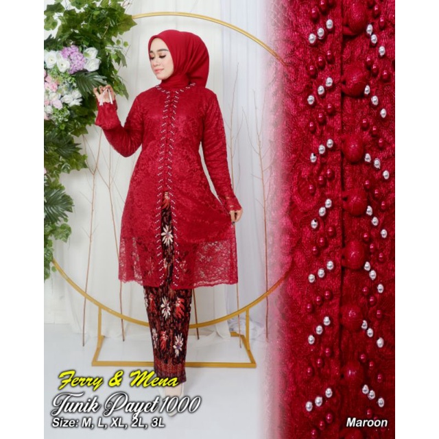 Setelan kebaya brokat busui//Tunik kancing 1000//kebaya seragaman ibu besan//kebaya pesta//kebaya kondangan