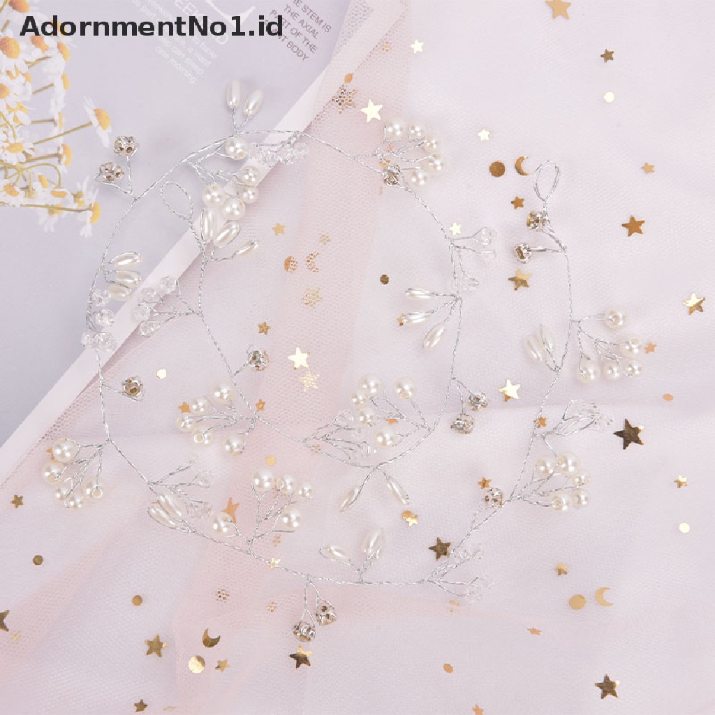 [AdornmentNo1] Mutiara Pernikahan Rambut Pengantin Aksesoris Headband Women Hair Jewelry [ID]