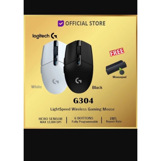 Logitech G304 Lightspeed Wireless Gaming Mouse - Logitech G-304 - Hitam
