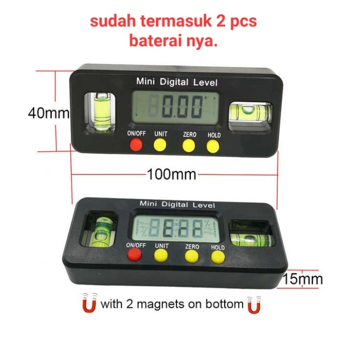 Pengukur Digital Inclinometer Magnetics Alat Pengukur Kemiringan Sudut
