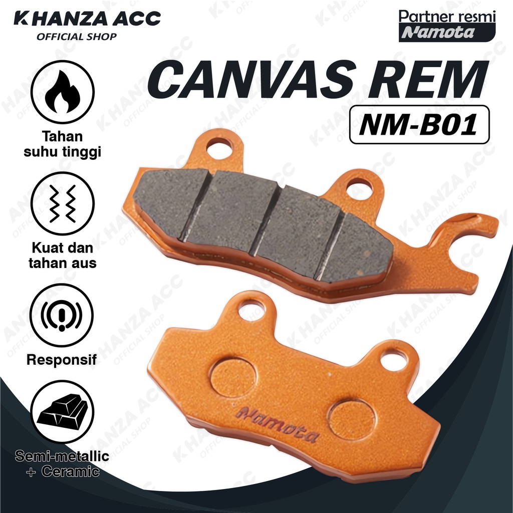 KHANZAACC NAMOTA Kampas Rem Motor Semi-Metallic Ceramic