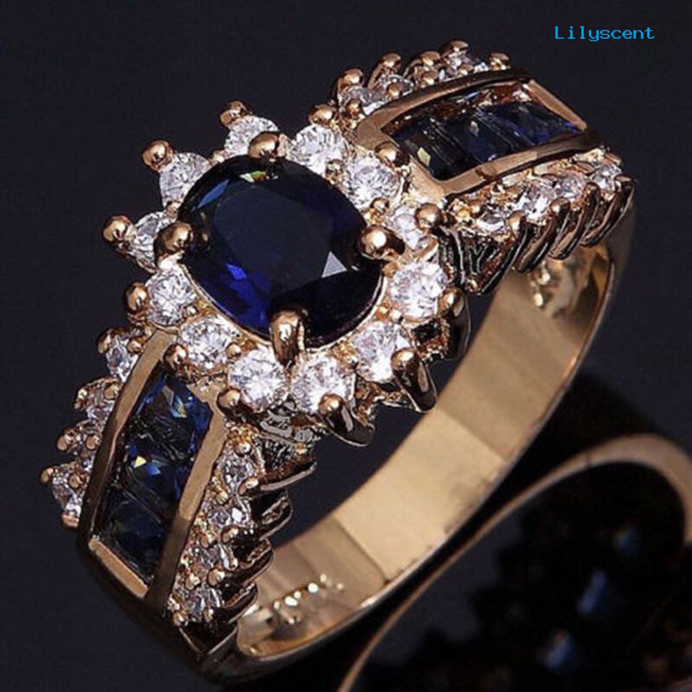 [LS] Wanita Vintage Cubic Zirconia Bertatahkan Band Jari Cincin Hadiah Perhiasan Pesta Pernikahan