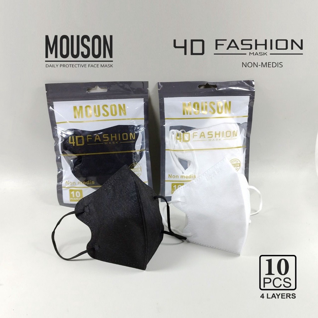 masker mouson 4D original isi 10 duckbill