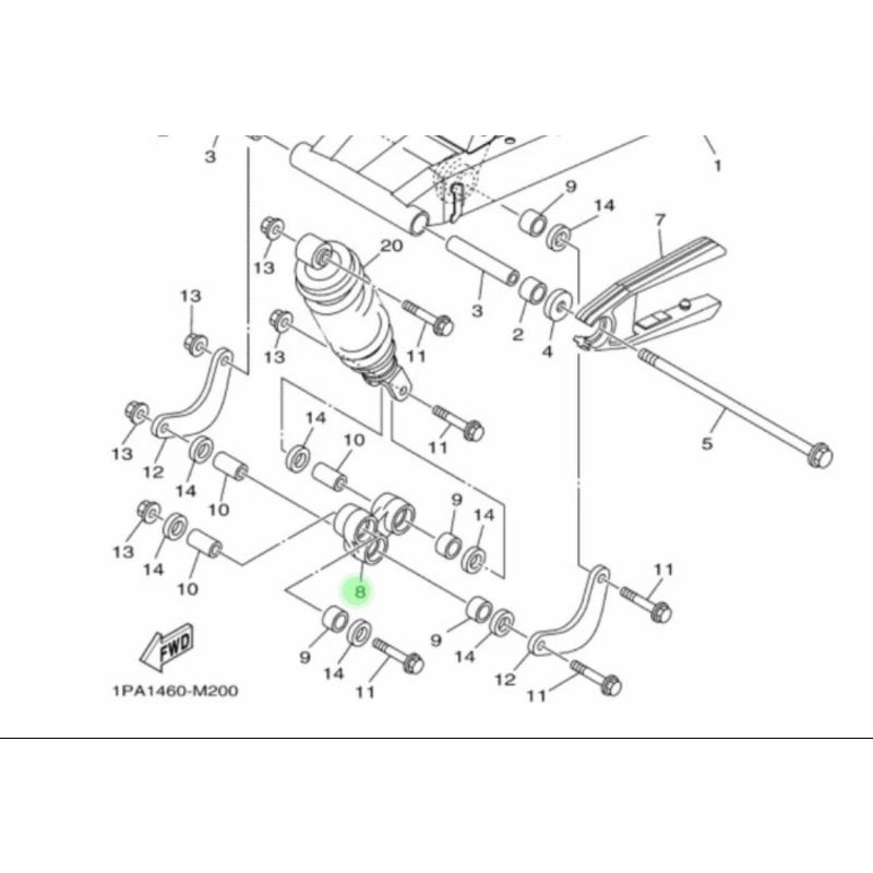 SEGITIGA UNITRACK UNITREK VIXION NVL NVA ASLI ORI YAMAHA 1PA F217A 00