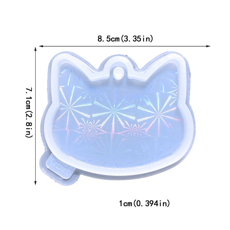 Siy Cetakan Resin Warna-Warni Silikon, Cetakan Resin Kepala Kucing, Liontin Cetakan Untuk Membuat Perhiasan DIY Cetakan Gantungan Kunci Silikon