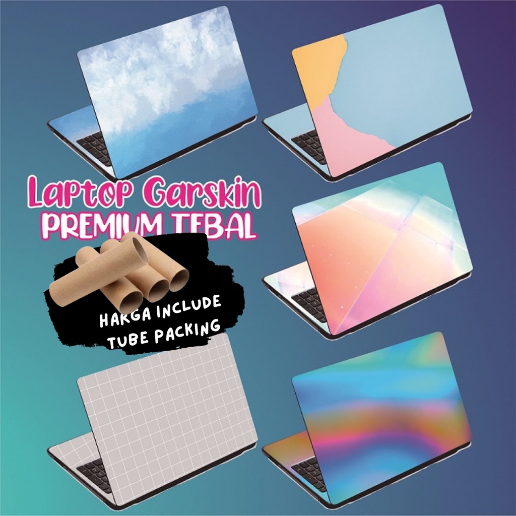 Garskin Laptop Anti Gores Cerah Simple Blue Pink Watercolor Premium Full set 10 12 13 14 15 inch  Acer Lenovo Asus Macbook Dell