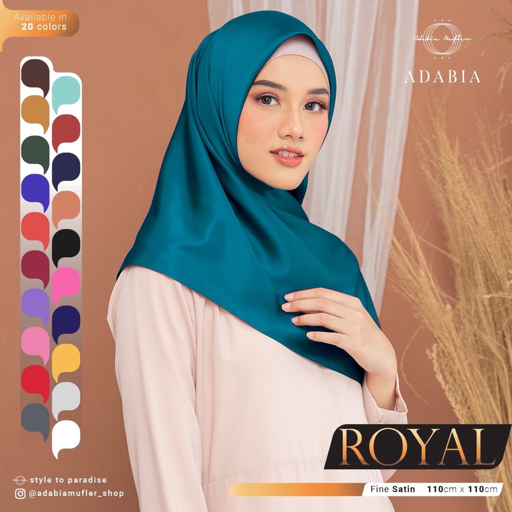 SEGIEMPAT SATIN ROYAL ADABIA / EMILIO FERE AZARA SEGI EMPAT SCARF POLOS SATEN SIZE 105 X105 HARGA GROSIR