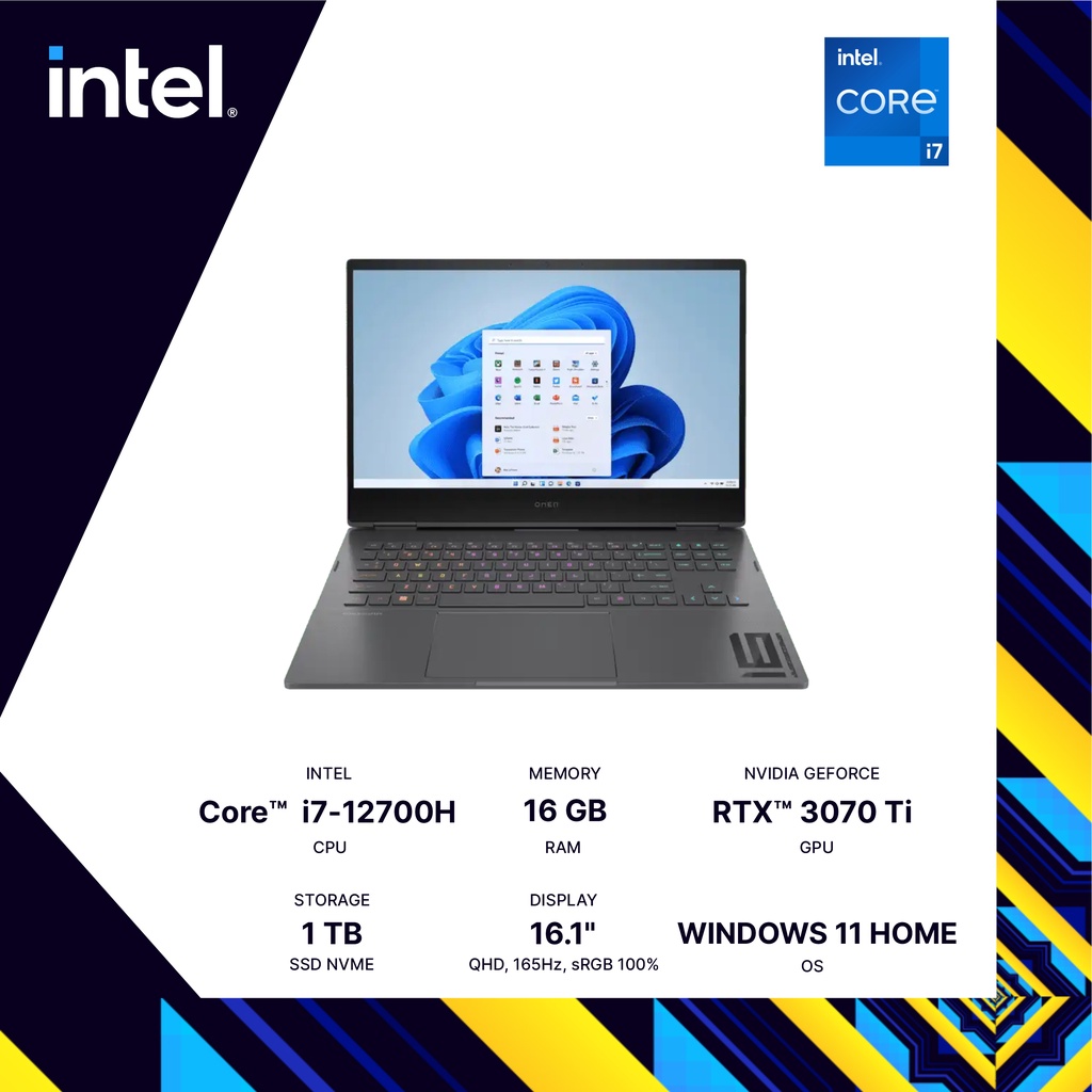 HP Omen 16-k0087TX i7-12700H 16G 1TB RTX3070Ti 16.1" QHD 165Hz W11 OHS