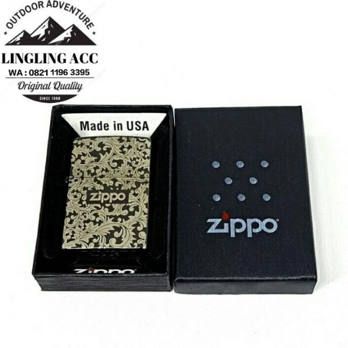 K0Rex Zippo Motif Batik Black Mancis Zippo