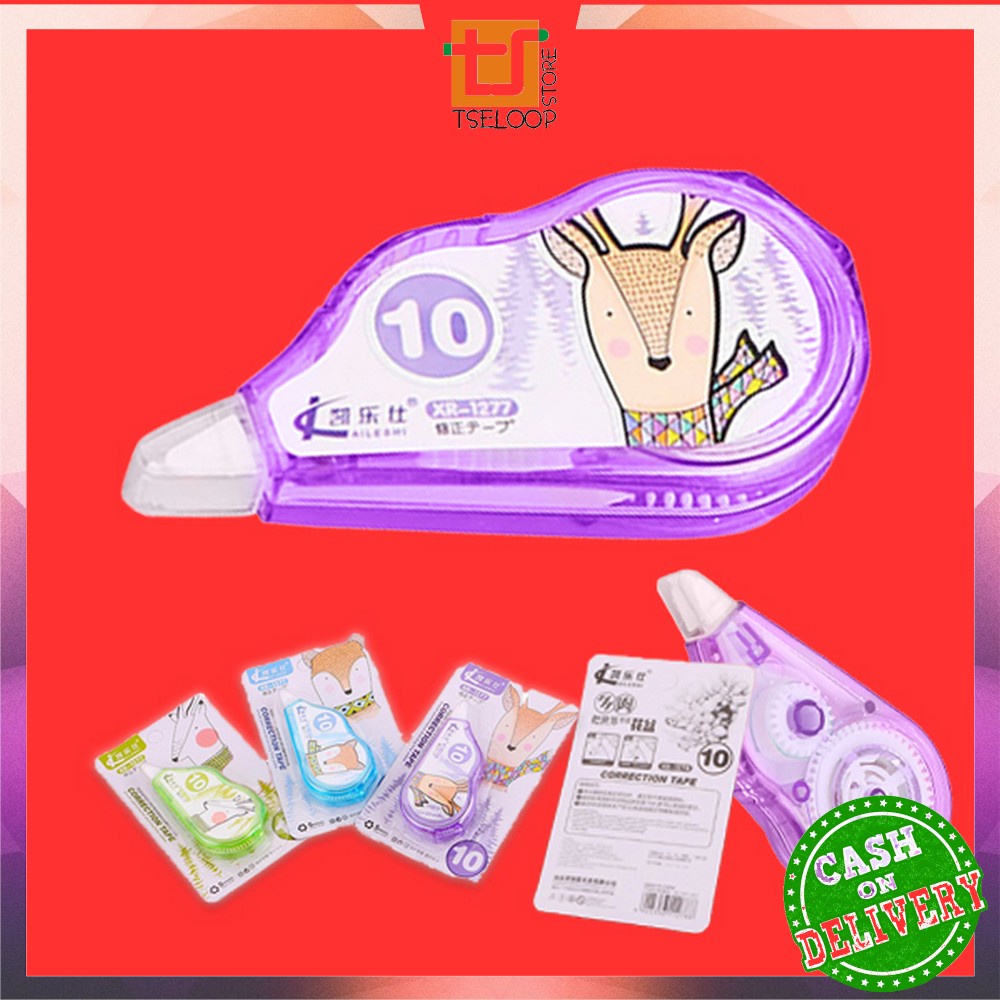 

OFM-A52 Correction Tape Karakter Hewan Lucu Perlengkapan Sekolah Pita Tipex Koreksi Multifungsi / Tip Ex Kertas Anak Sekolah Correction Import