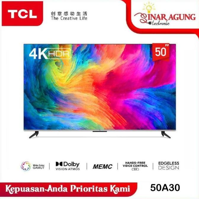 TCL ANDROID TV 50 INCH SMART TV 50A30 GOOGLE TV - 100% ORI