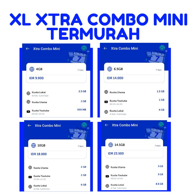 XL COMBO MINI HOTROD MINI ISI ULANG PAKET DATA INTERNET