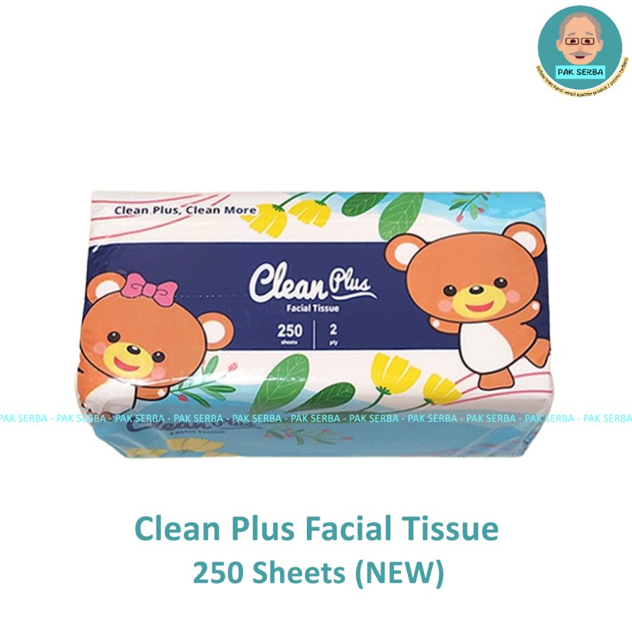 Clean Plus Facial Tissue 250 sheets (NEW) / Tisu Wajah (DUS)