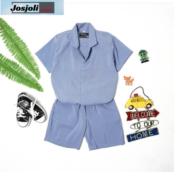 JOSJOLI_STORE/Stelan Kids Polos/Satu Stel Atasan dan Bawahan Pria Anak/S M L