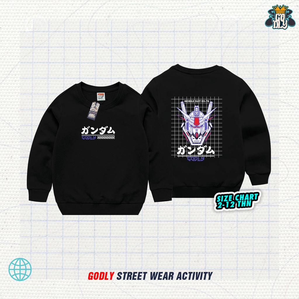 Sweater Anak Motif Gundam Bahan Tebal Usia 1-12Thn Cod Bayar Ditempat Godly.Xwear