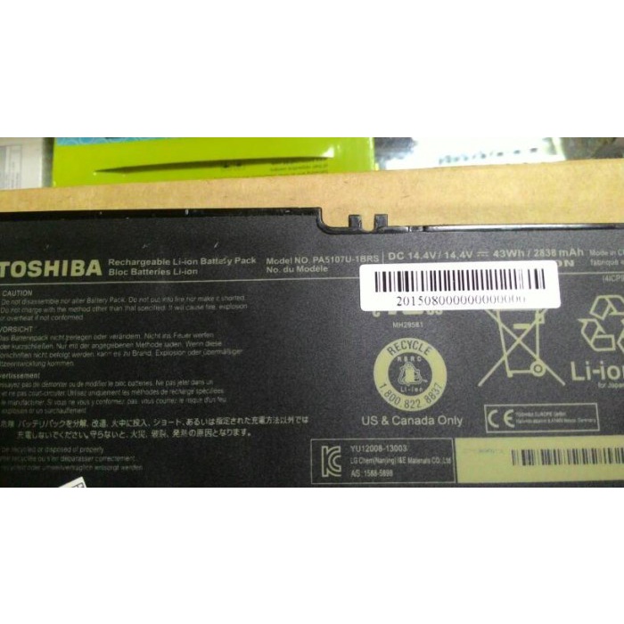 BATERAI Toshiba Satelite L40-A S40-Dt-A L55 L50-A L55T L55D PA5107-1BRS PA5107