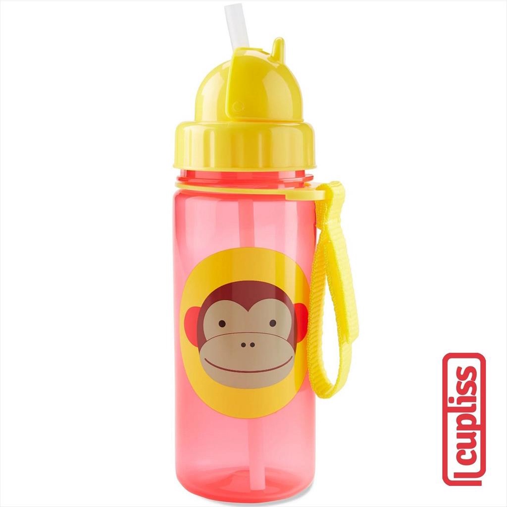 Skip Hop Zoo Flip Straw Bottle 385 ml 567110 Monkey Botol Minum Skiphop