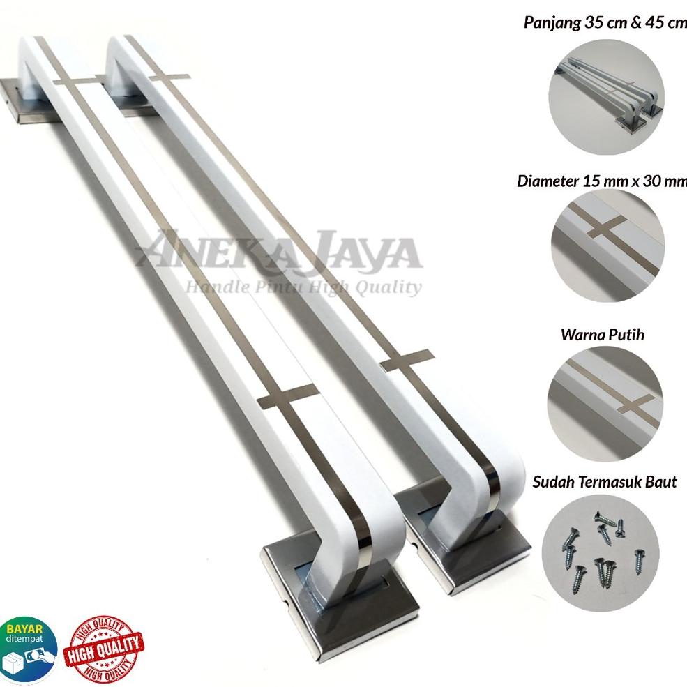 YER Handle Pintu rumah putih 35 cm 45 cm 60 cm / Tarikan Pintu / Pegangan Pintu minimalis / gagang p