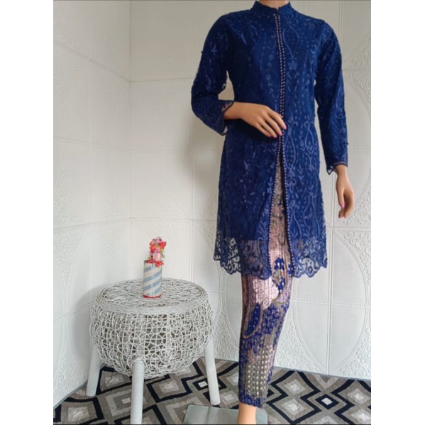 Setelan kebaya Tunik Sage gren//kebaya Tunik modern//kebaya tulle pesta//kebaya ibu besan//kebaya seragaman pesta