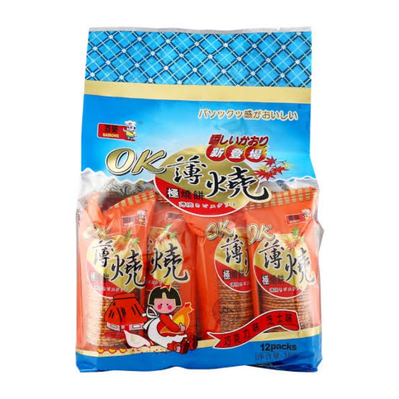 

Bairong OK Thin Biscuit 360g / biskuit cemilan / cemilan impor / snack