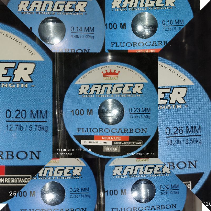 Senar Pancing 100m Conecting Gamaru RANGER Rangger Fluorocarbon