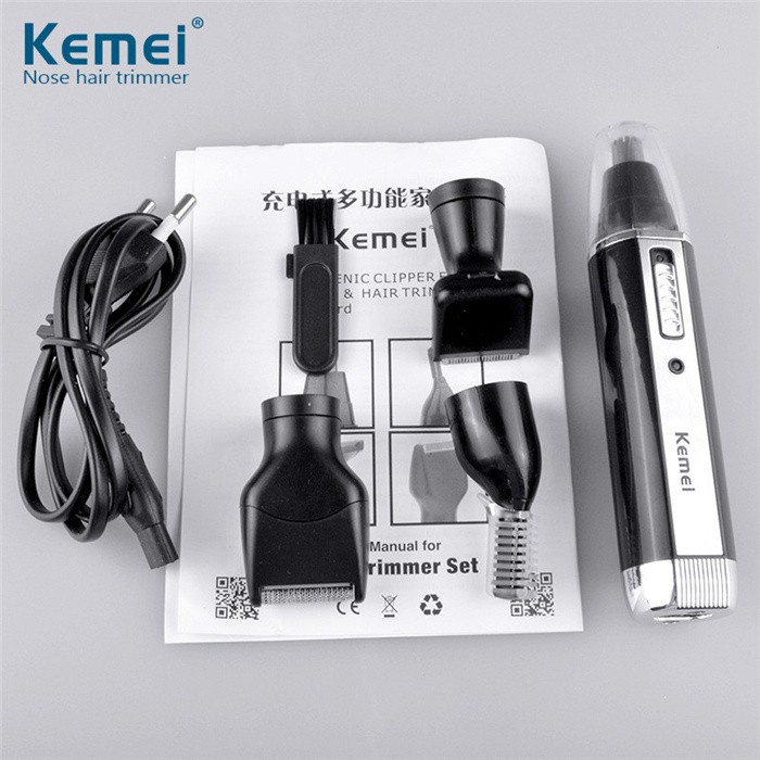 KEMEI 6630 ALAT CUKUR ELEKTRIK 4 IN 1 NOSE EAR EYEBROW TRIMMER KM 6630