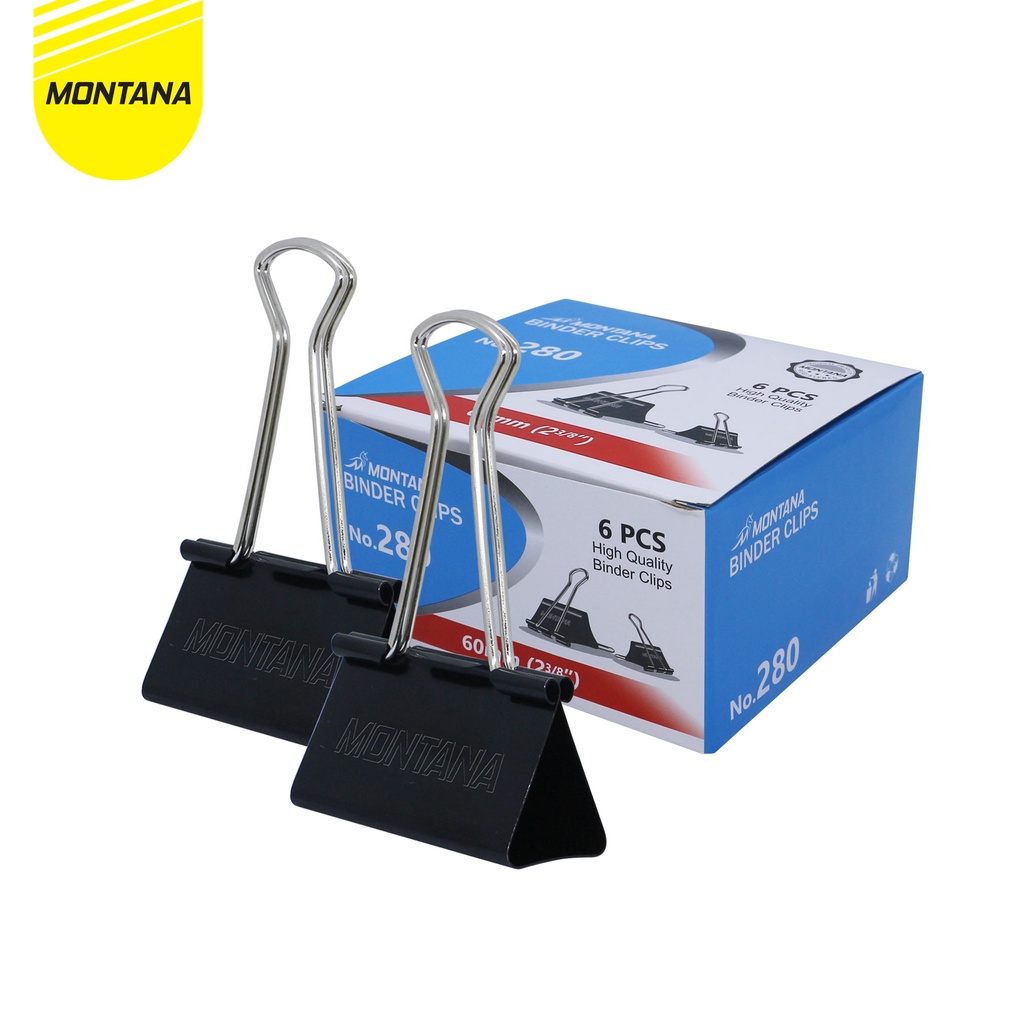 

MONTANA Binder Clip Penjepit Kertas 190 x 60 mm 6 Pcs Paperclip Klip Serbaguna MTBC-280