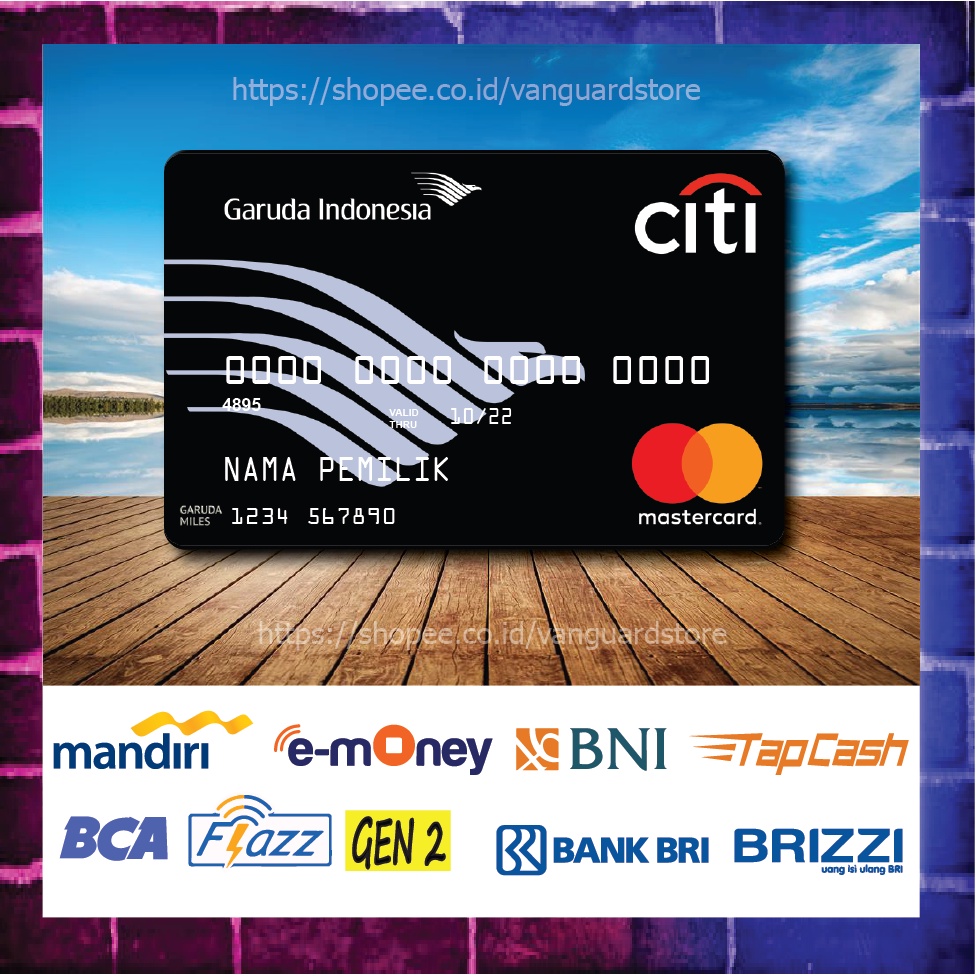 KARTU E MONEY E TOLL KARTU CITI BLACK ASTERCARD DEBIT CREDIT EMONEY MANDIRI FLAZZ BCA BNI TAPCASH BRIZZI BRI - 1 SISI