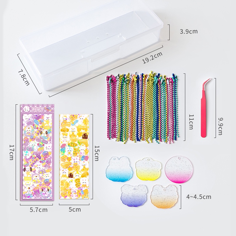 66pcs Kartu Stiker Glittering Kreatif Kotak Bahan Set Siswa Dekoratif DIY Stiker Set