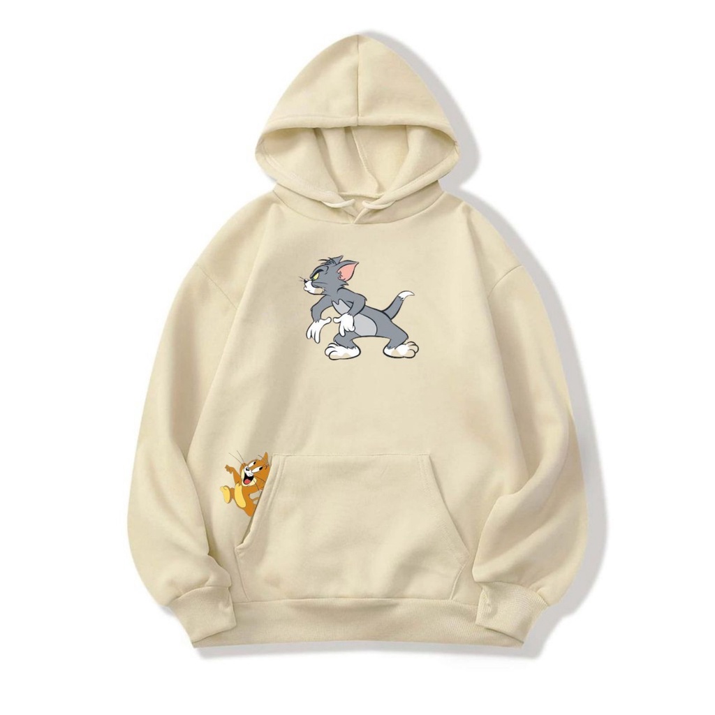 Jaket Sweater Cowok // Sweater Hoodie TOM and JERRY Full Sablon /Jaket Hoodie Unisex Remaja BISA COD