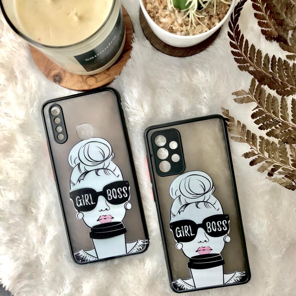 PRINTING HYBRID Girl Boss case iphone 6 7 8 plus x xr xs max 11 12 pro max vivo Y19 y21s y33s 4G y21 2021 y53s y51 2020 s1 v9 v15 y12 y15 y17 y20 y20s y20i y12s y30 y50 y53 y91 y93 y95 y91c