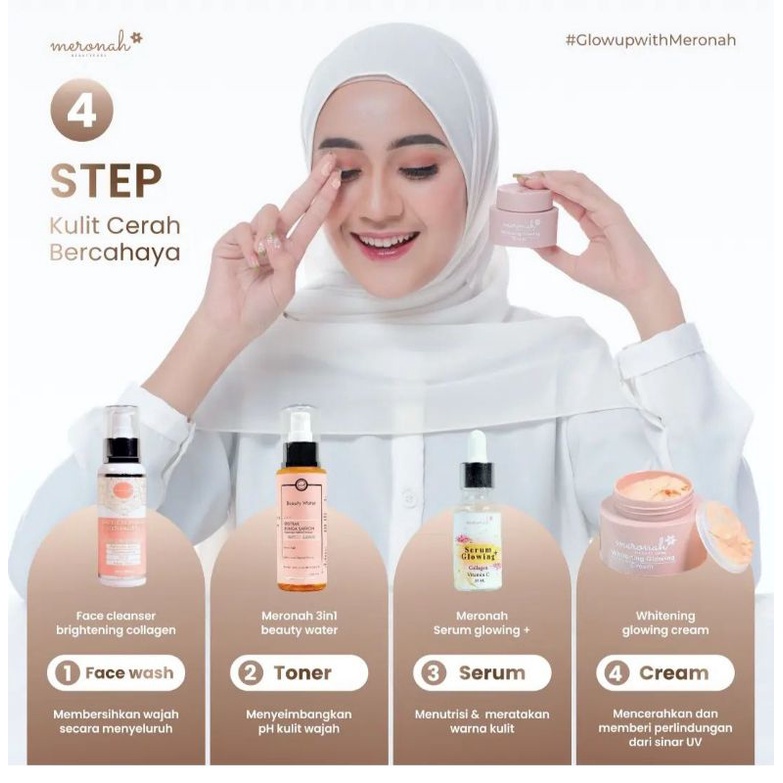 (COD)MERONAH WHITENING GLOWING CREAM , BEAUTYCARE READY ALL PRODUCT TERLARIS