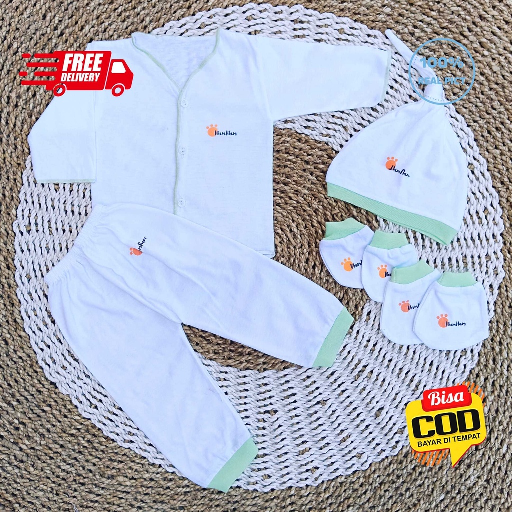 Paket Hemat 1 Stel Baju Bayi Panjang 1 Topi dan 1 Set Sarung Tangan dan Kaki Bayi merk Namnam