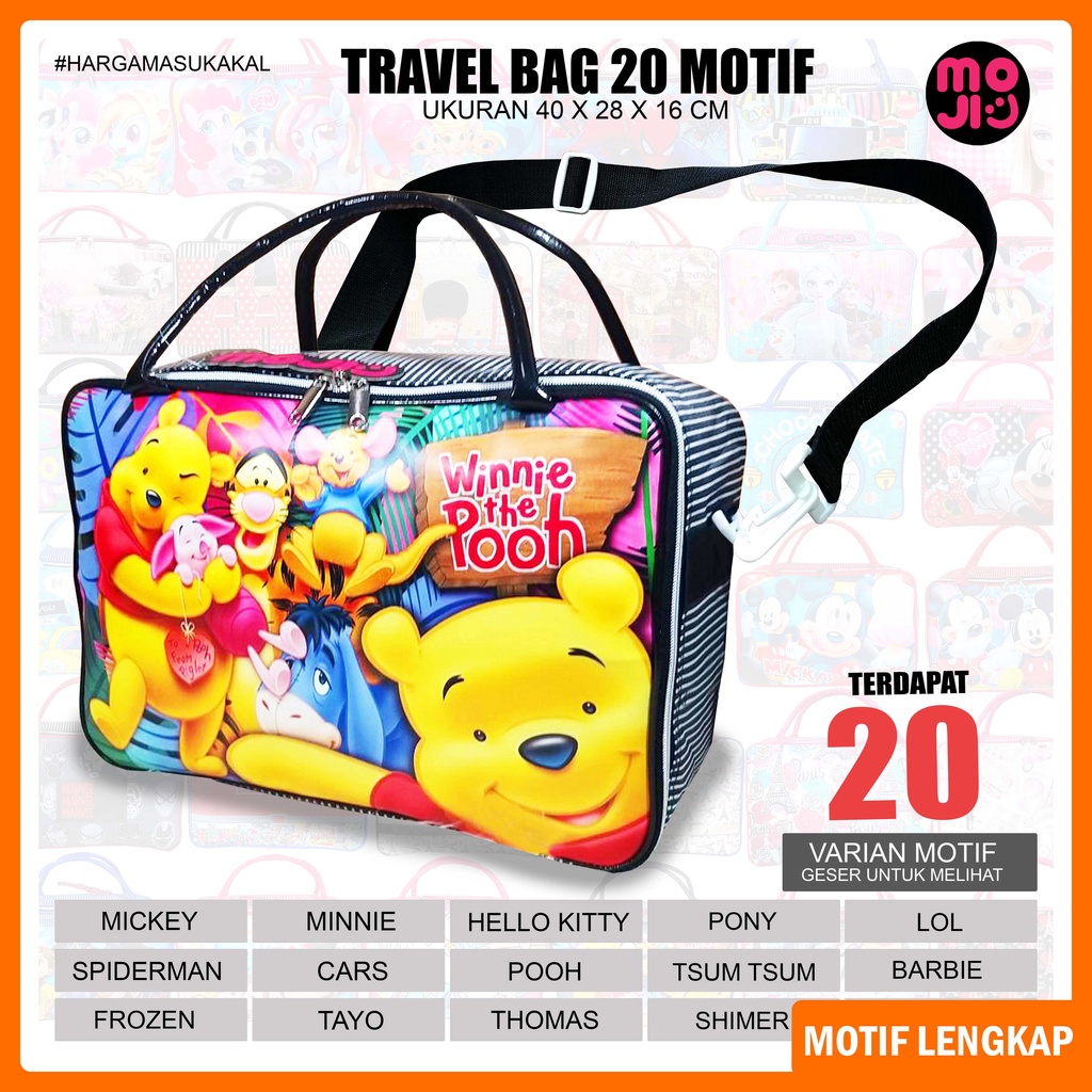Tas mudik Tas Travel Bag Motif Karakter Kartun Anak - Tas Selempang Pakaian Anak Model Koper Besar  - MOJI Hal 03