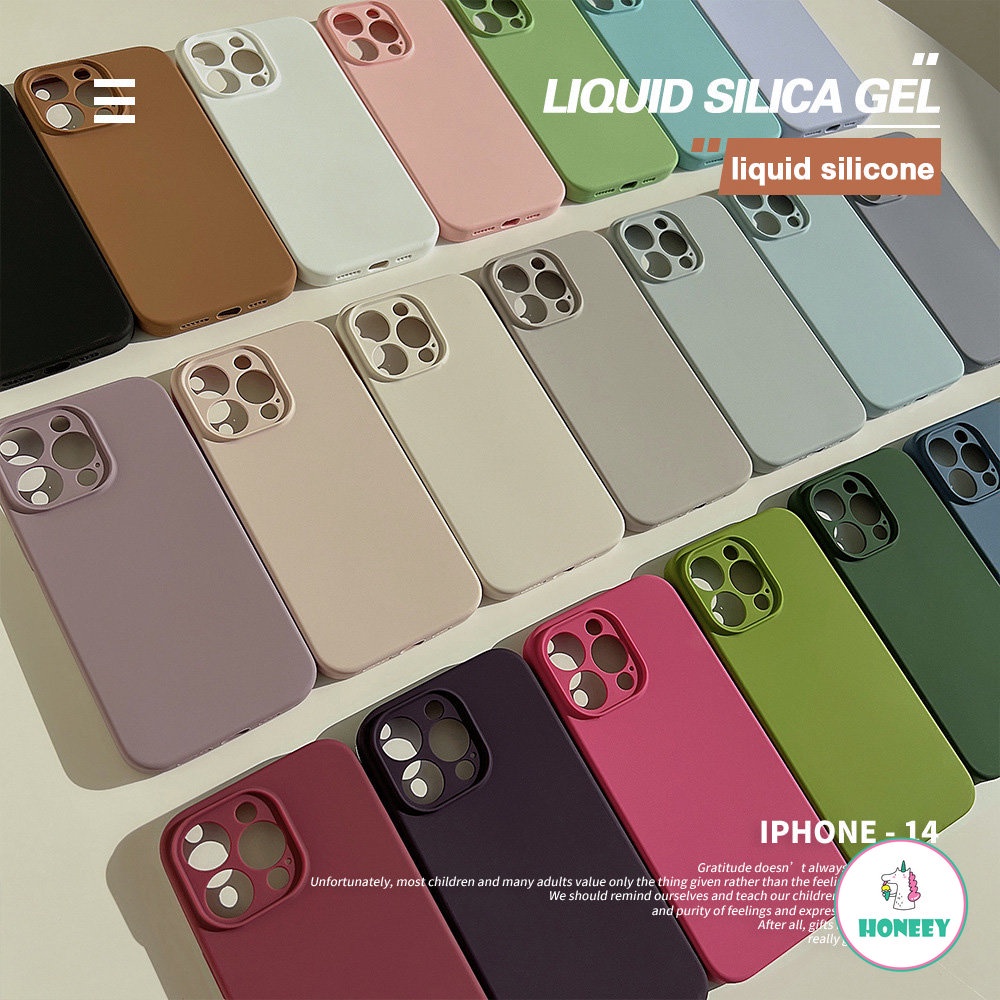 IPHONE Macaron Case Ponsel Silikon Cair Kompatibel Untuk Iphone14 13 12 11 Pro Max 14 Pro Max Shockproof Matte Liquid Silicone Lembut TPU Back Phone Cover