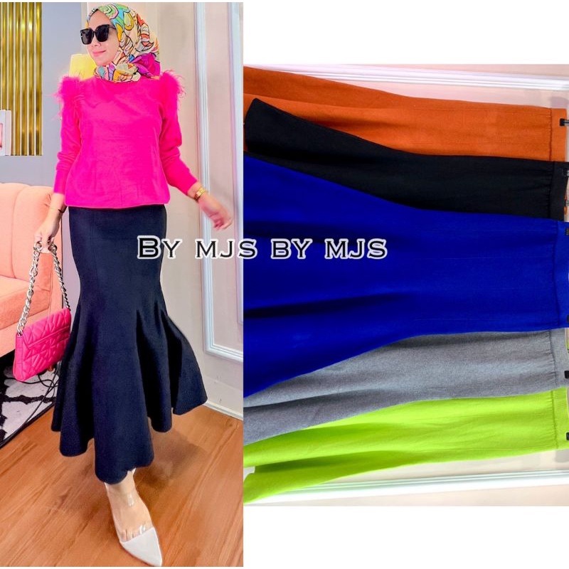 TANIA Skirt Duyung Import BKK bahan rajut premium Fit to M_XL melar