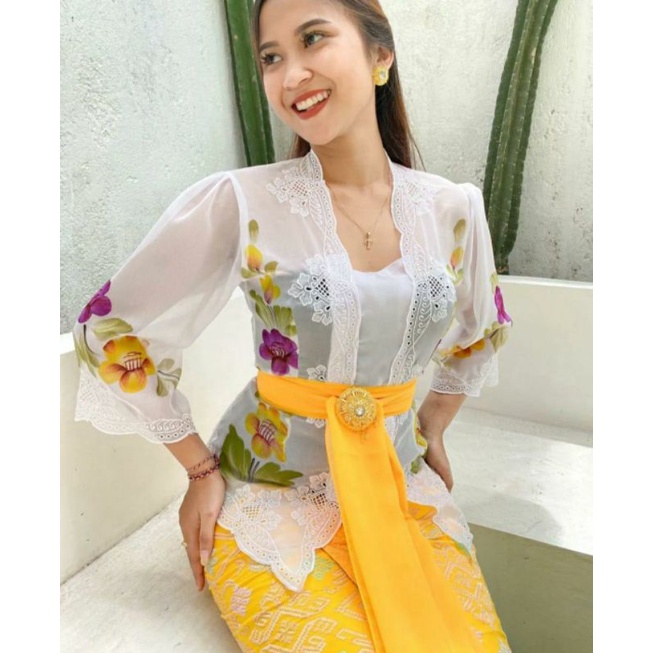 kebaya bordir lukis murah terbaru