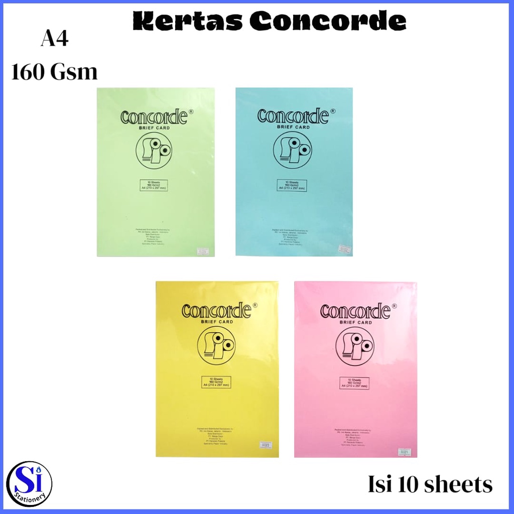 

Kertas Concorde A4 160Gsm 10Sheet