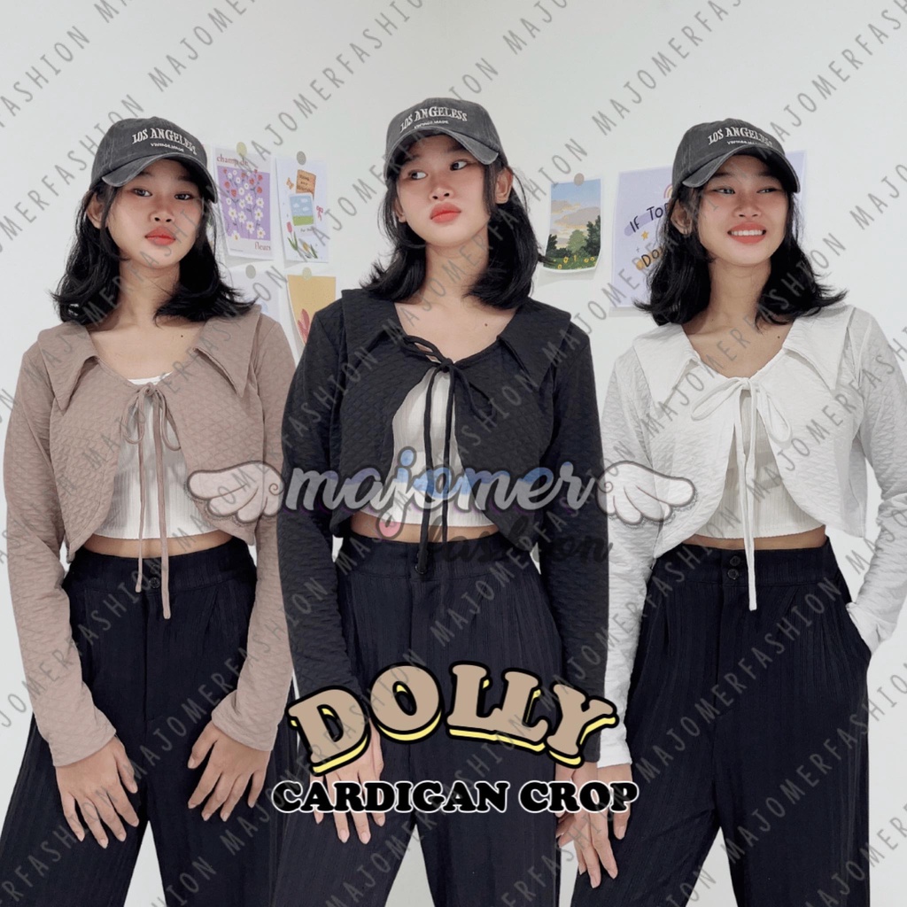 MAJOMER | DOLLY CARDIGAN CROP - OUTER WANITA - CARDIGAN KERAH WANITA