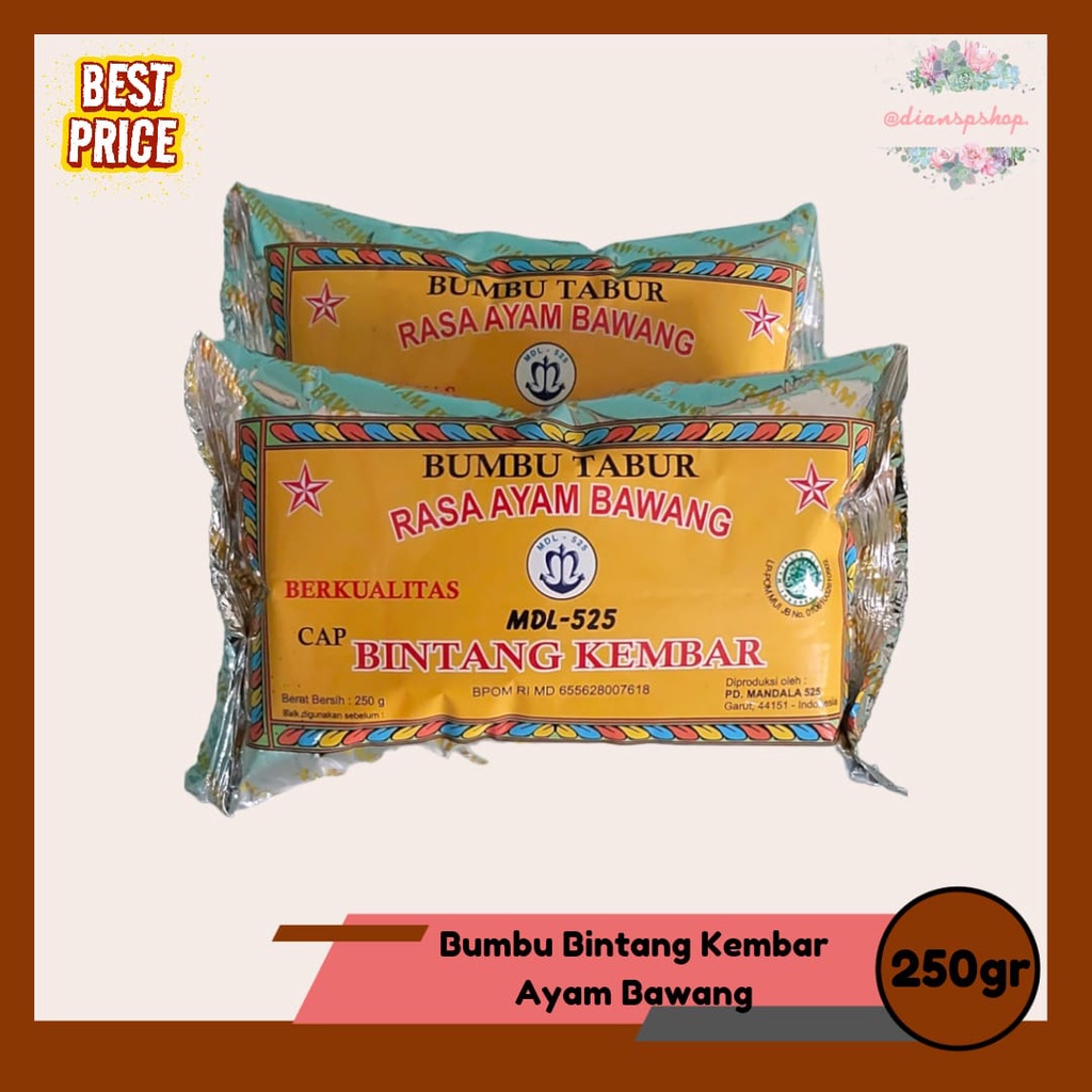 

Bumbu Penyedap 250gr cap Bintang Kembar MDL 525