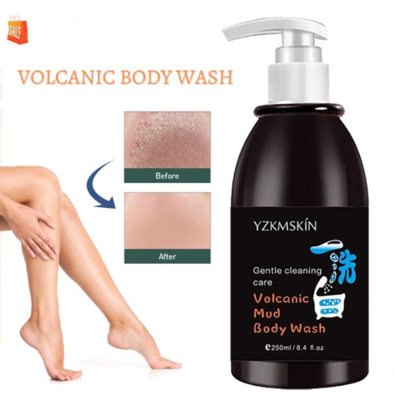 PROMO YZKMSKIN SABUN PEMUTIH BADAN SABUN MANDI LUMPUR VULKANIK BODY WASH 250ML