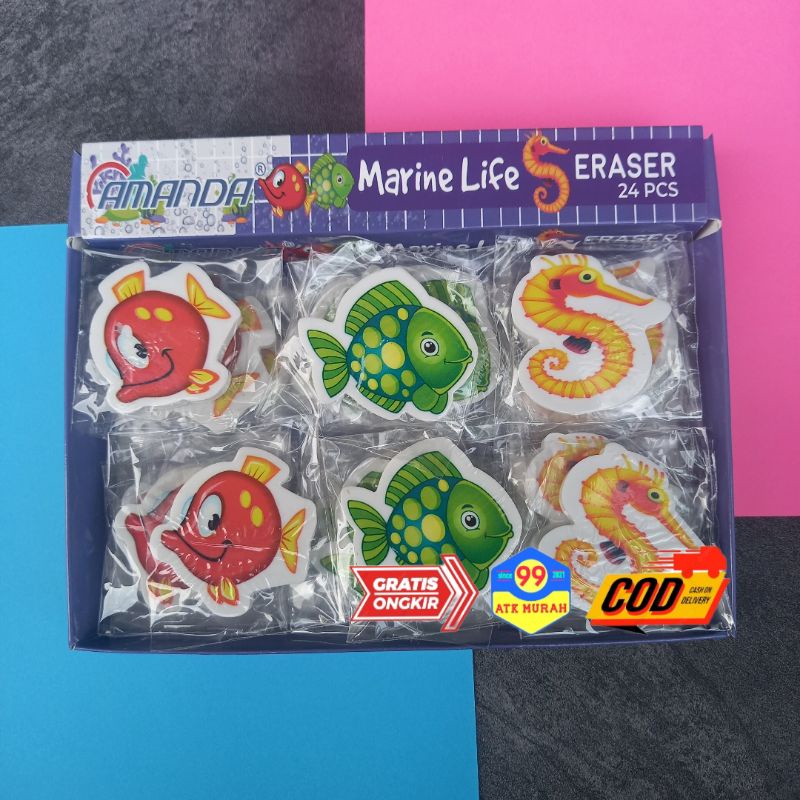 ERASER KARAKTER 24pcs/stip pensil/setip/penghapus gambar/steap