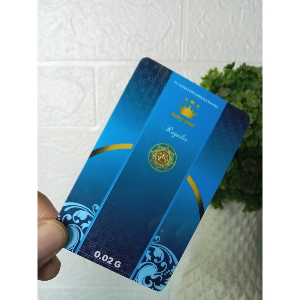 BABY GOLD New Reguler Series 0.02 Gram Kemasan PVC TERMURAH TERLARIS Emas Mini Emas Batangan Logam Mulia Murni 24 Karat Bersertifikat Resmi Asli Original Tabungan Emas Souvenir Keren Mewah