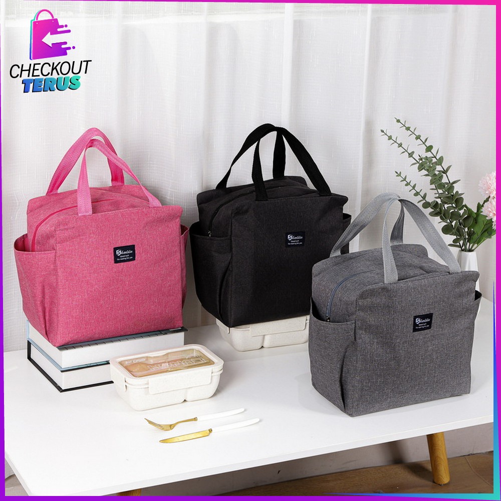 CT T43 Tas Bekal Lunch Cooler Bag Box Anti Air Tote Bag Tas Kotak Makanan Alumunium Foil Lunch Bag Import