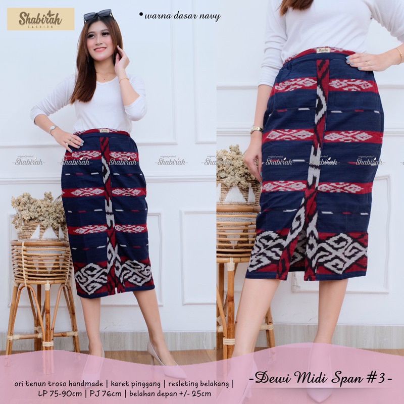 ROK SPAN KERJA HARIAN NYAMAN, ROK PENDEK MOTIF ETNICK